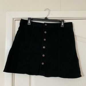 Mossimo black denim button skirt